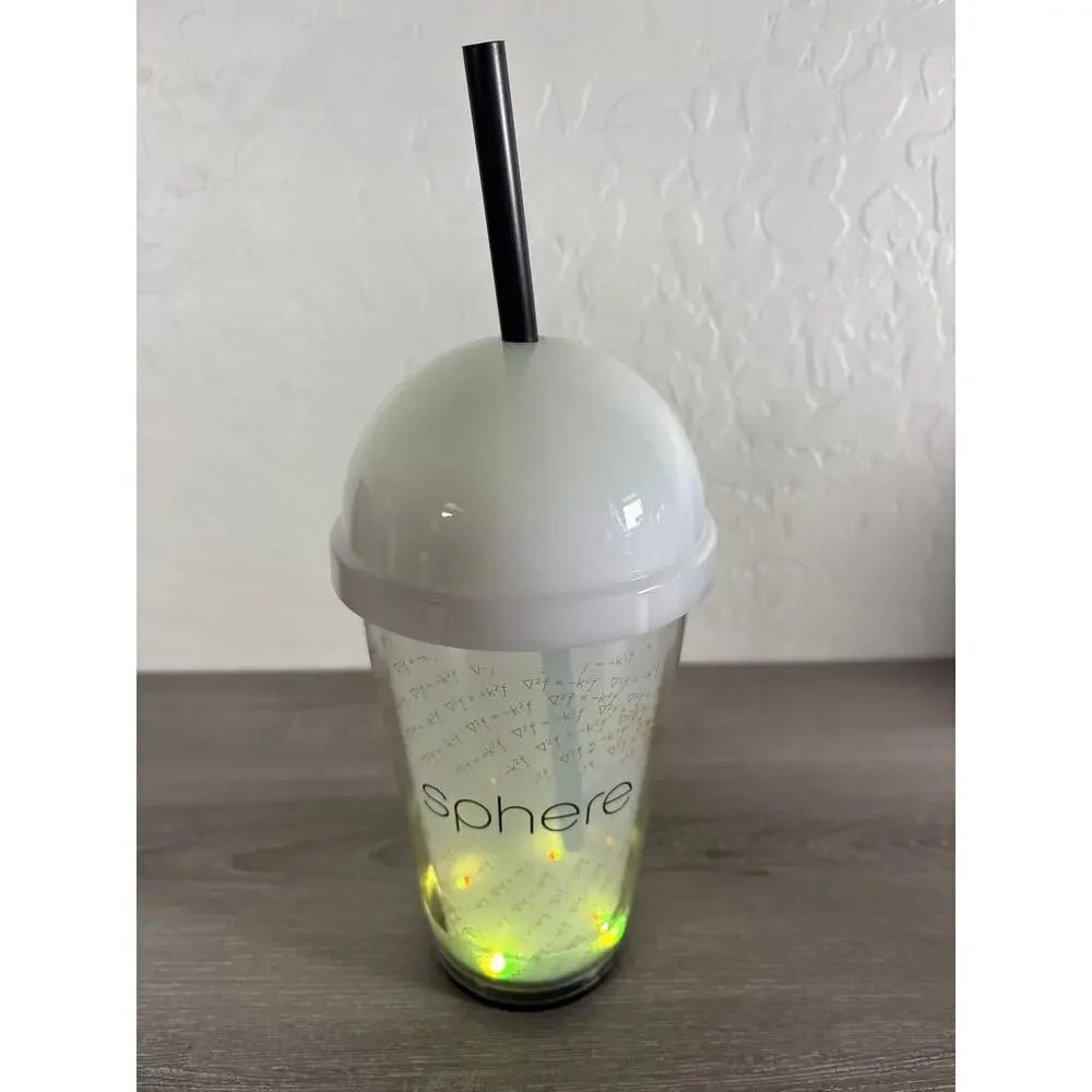 Sphere‎ Las Vegas Souvenir Cup 20z Tumbler W/ Lid Multicolored Lights Concerts